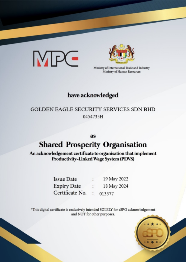 Golden Eagle Security Services MPC Cert